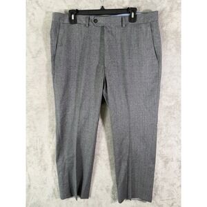 Peter Manning‎ Dress Pants Mens 36x26 Gray 100% Wool Portugal Flat Front